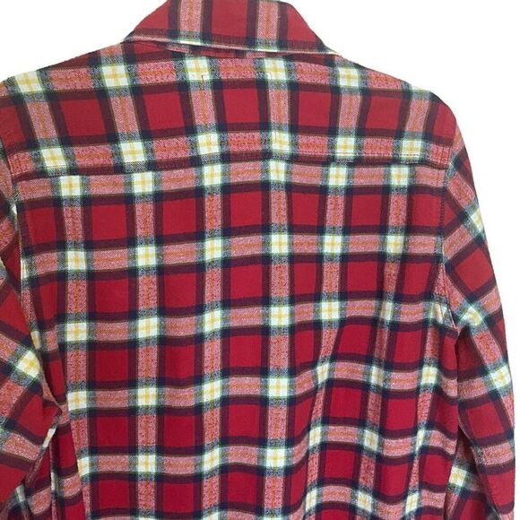 Hollister Mens Size Large Button Down Shirt Red Plaid Long Sleeves 100% Cotton - Picture 7 of 11